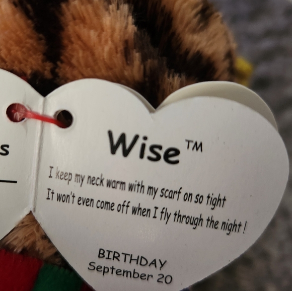 Beanie baby boos, Wise the owl with scarf. Bday sept 20 - Picture 7 of 7